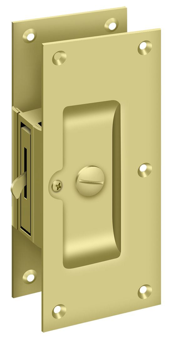 Deltana SDL60U3 Decorative Pocket Lock 6"; Privacy; Bright Brass Finish