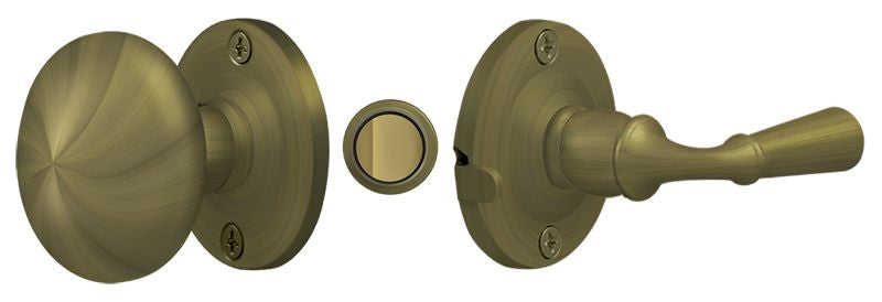 Deltana SDL980U5 Storm Door Latch; Round; Tubular Lock; Antique Brass Finish