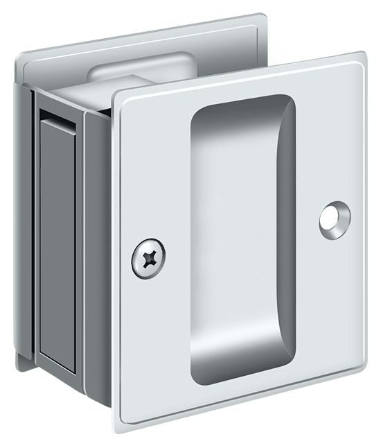 Deltana SDP25U26 Pocket Lock; 2-1/2" x 2-3/4" Passage; Bright Chrome Finish