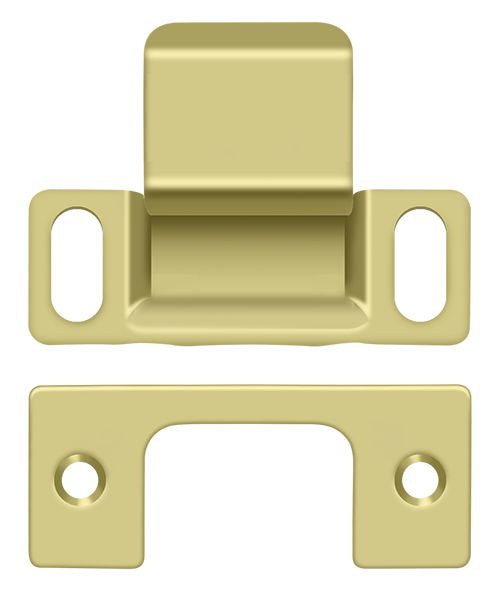 Deltana SP2751U3 Strike Plate; Dust Cup; Adjustable; 2-3/4" x 1-1/4"; Bright Brass Finish