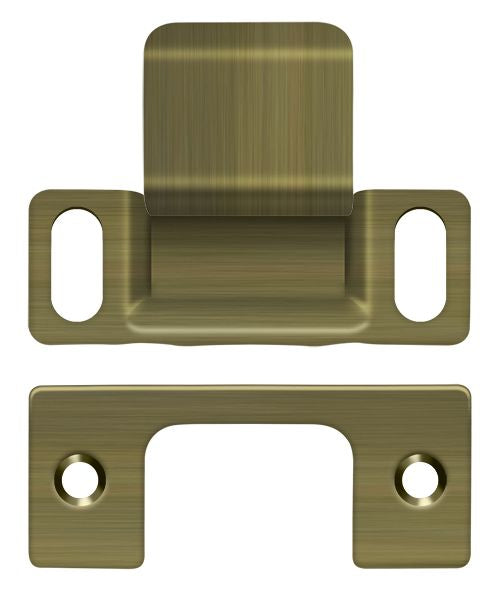 Deltana SP2751U5 Strike Plate; Dust Cup; Adjustable; 2-3/4" x 1-1/4"; Antique Brass Finish