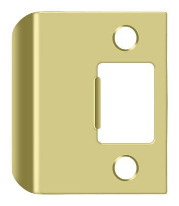 Deltana SPE200U3 Extended Lip Strike Plate; 2" Overall; Bright Brass Finish