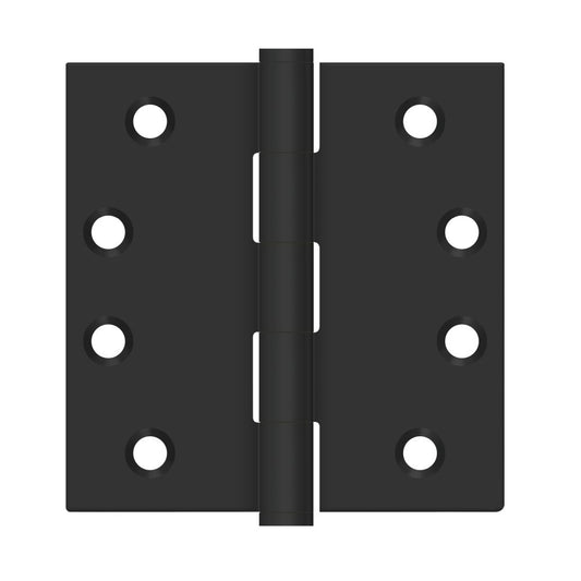 Deltana SS44U1B-R 4" x 4" Square Stainless Steel Hinge Paint Black Finish