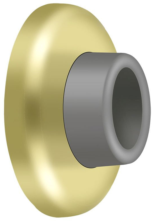 Deltana WB250U3 Wall Mount Concave Flush Bumper; 2-1/2" Diameter; Bright Brass Finish